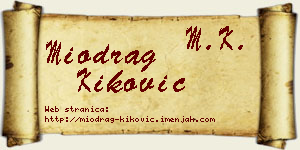 Miodrag Kiković vizit kartica